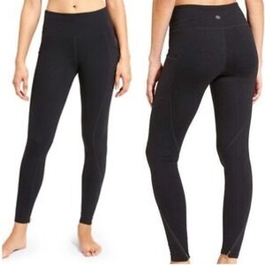 Athleta Black Side Zipper Leggings XS Yoga High Rise Chaturanga To Town Tights